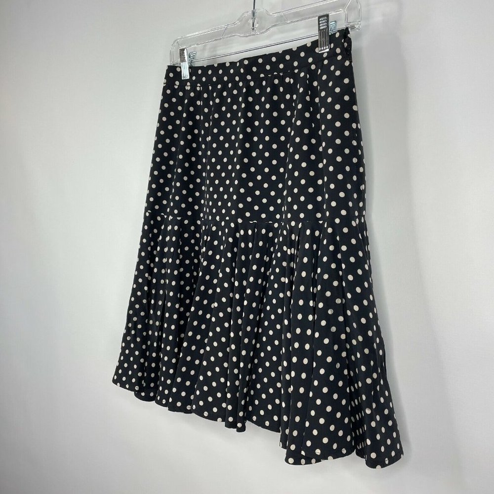 Valentino Black and Cream Polka Dot A-Line Skirt - Picture 4 of 5